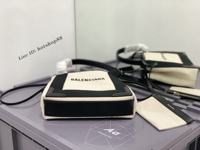 Balenciaga專櫃爆款mini帆布手提女包 巴黎世家NAVY CABAS子母購物袋托特包 型號390346 fyj1913